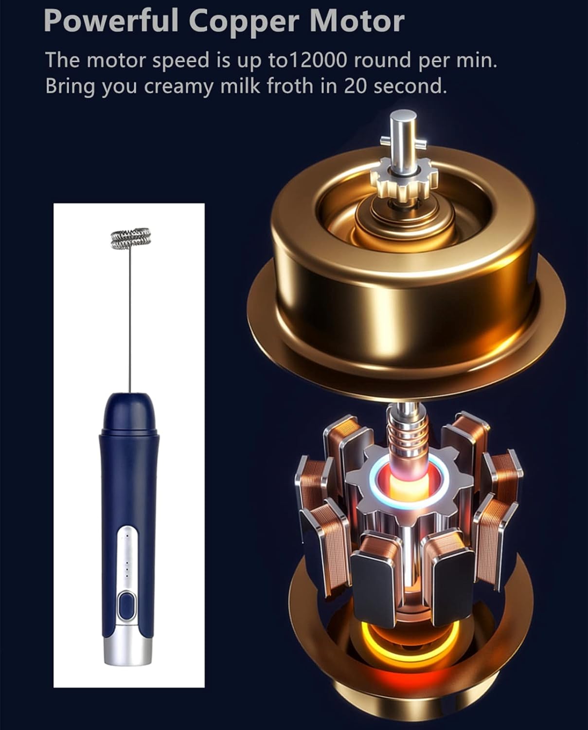 מקציף חלב נטען USB