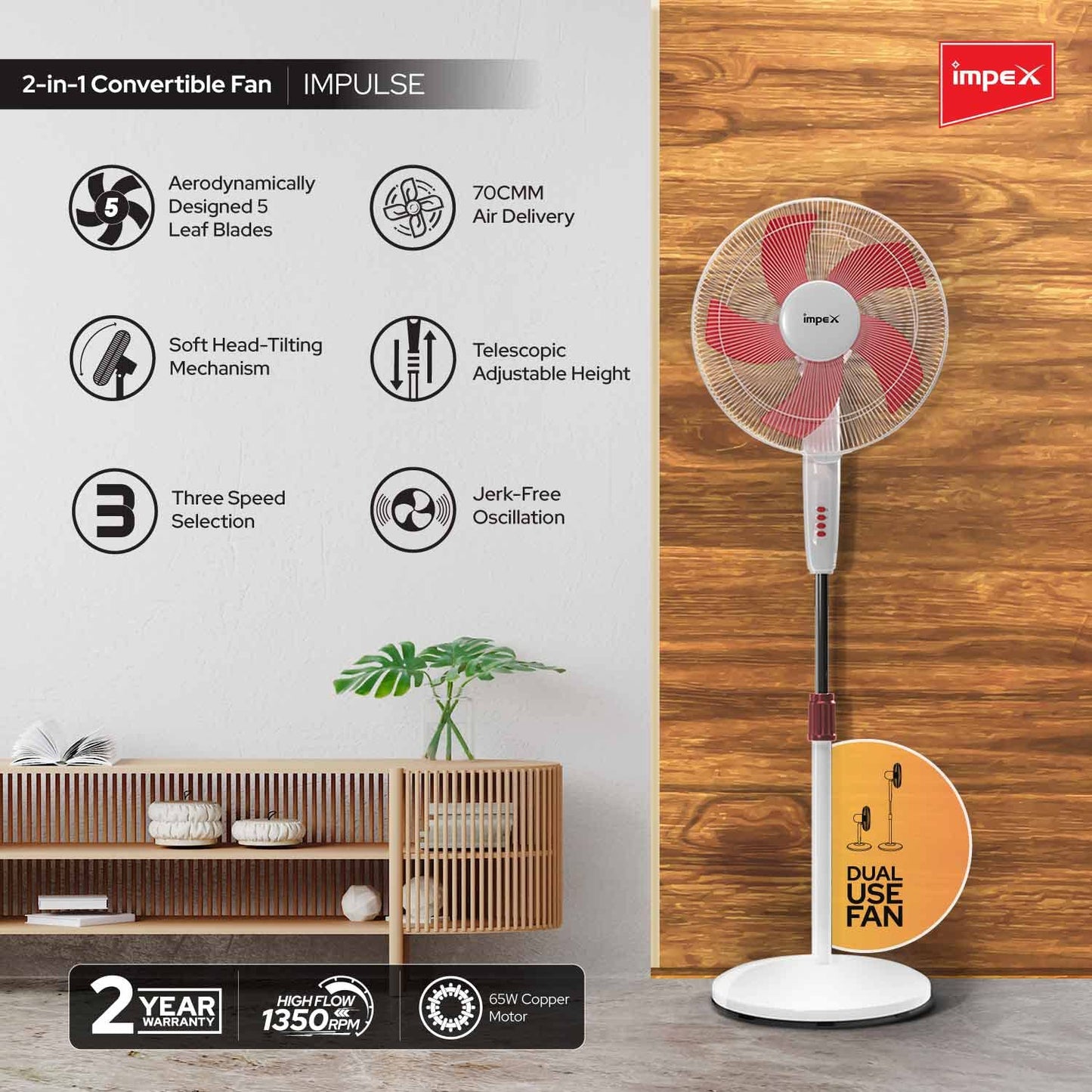 Impex Convertible Pedestal Fan