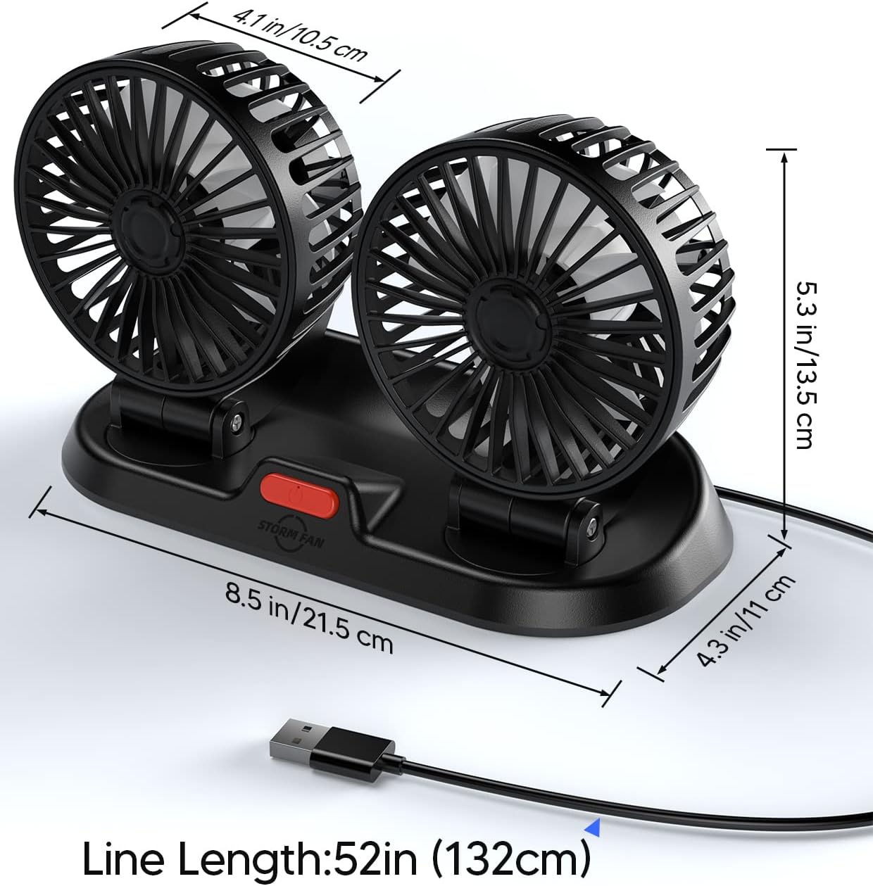 מאוורר רכב USB כפול
