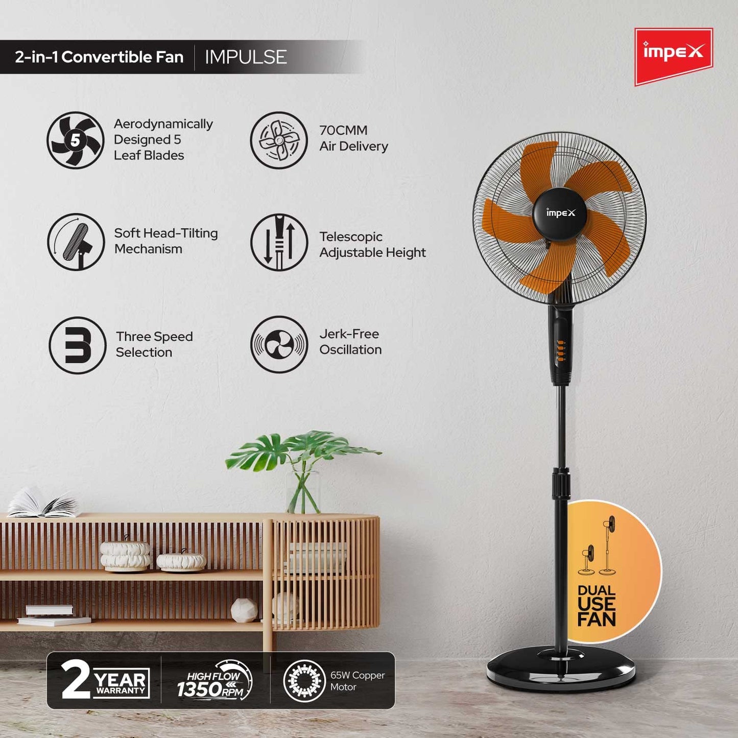 Impex Convertible Pedestal Fan