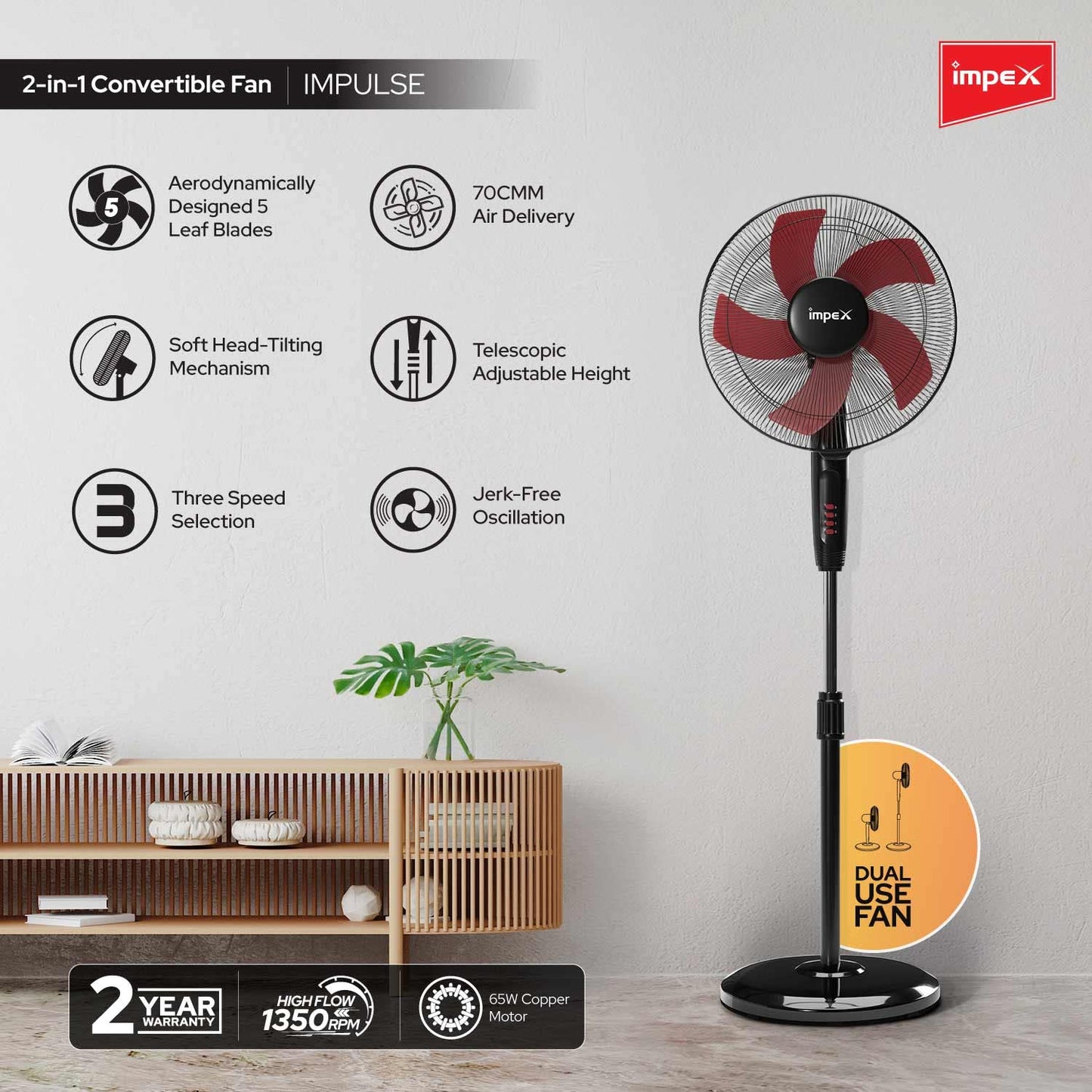 Impex Convertible Pedestal Fan