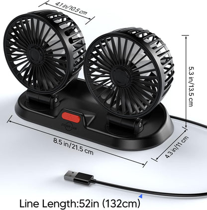 מאוורר רכב USB כפול