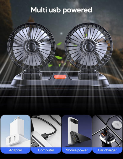 מאוורר רכב USB כפול